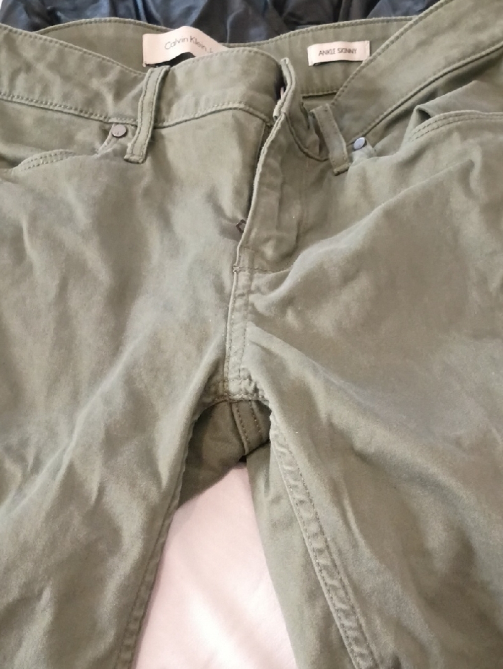 Calvin Klein Olive Green Ankle Skinny Pants